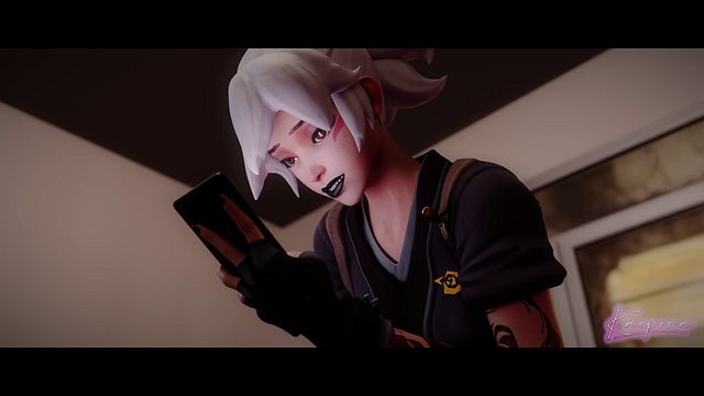 Juno Pizza Slut delivery food and get fuck by Kiriko + bonus tiktok selfsuck (Overwatch Futanari animation)