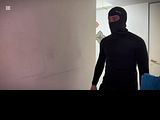 Burglar breaks into house and finds Girl Masturbating with a dildo.
